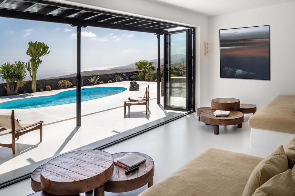 Property building, Living room, Swimming pool