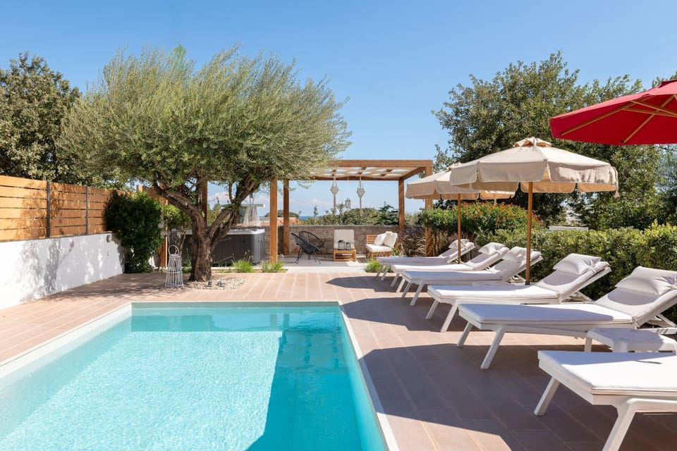 Patio, Natural landscape, Pool view, Swimming pool