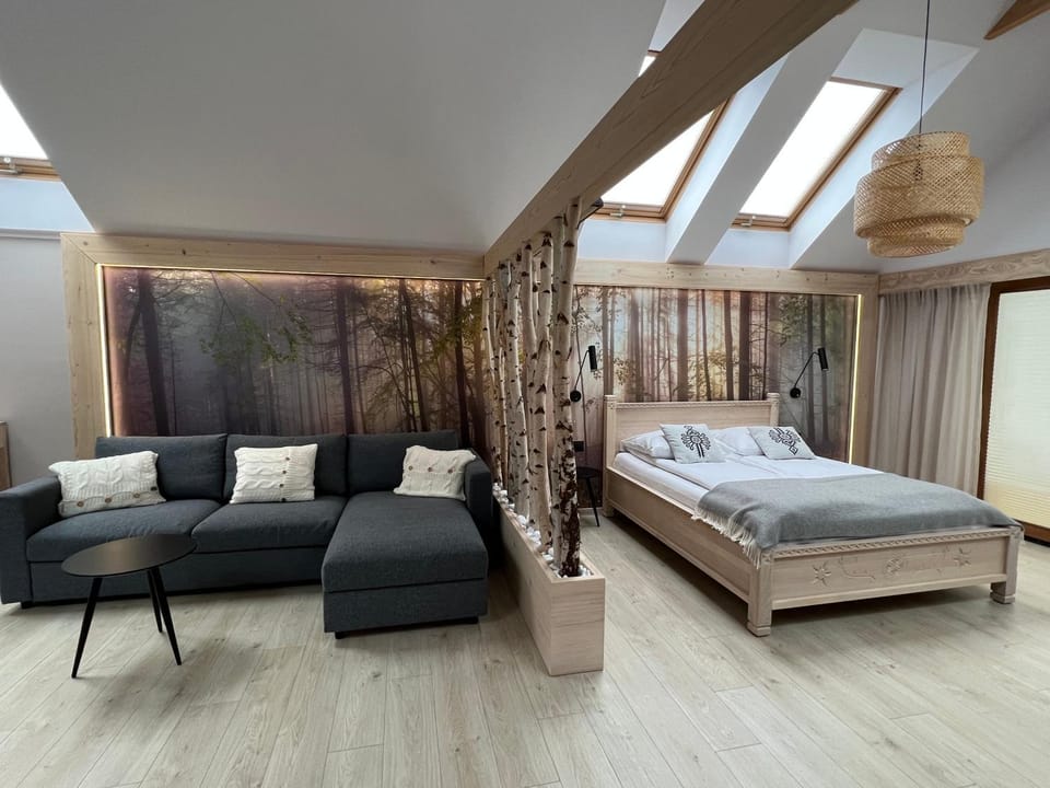 Bed, Living room, Photo of the whole room, Seating area, Bedroom