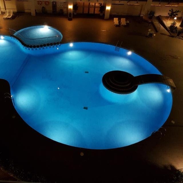 Night, Swimming pool, Swimming pool
