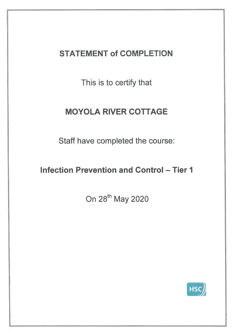 Certificate/Award