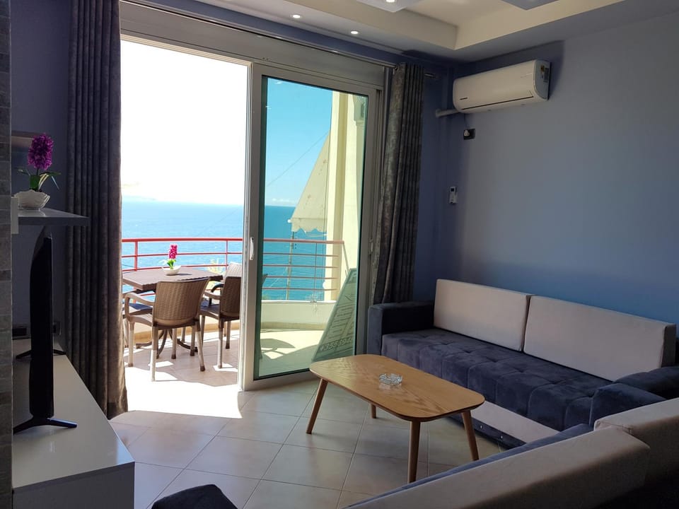 Living room, Seating area, Sea view