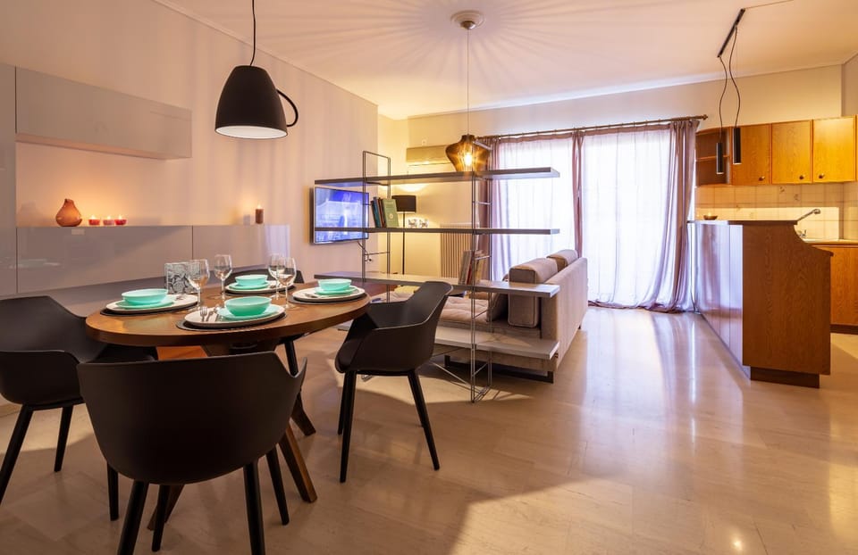 Kitchen or kitchenette, Living room, Dining area