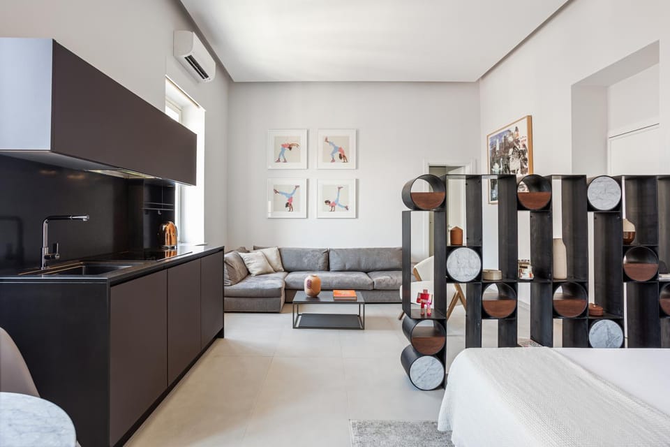 Kitchen or kitchenette, Living room, Bedroom