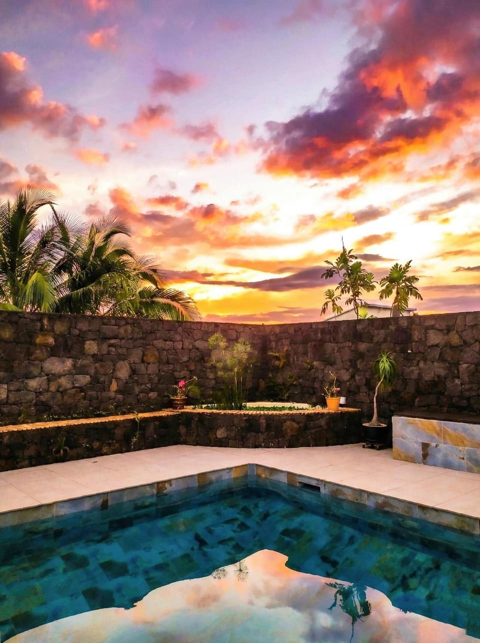 Swimming pool, Sunset
