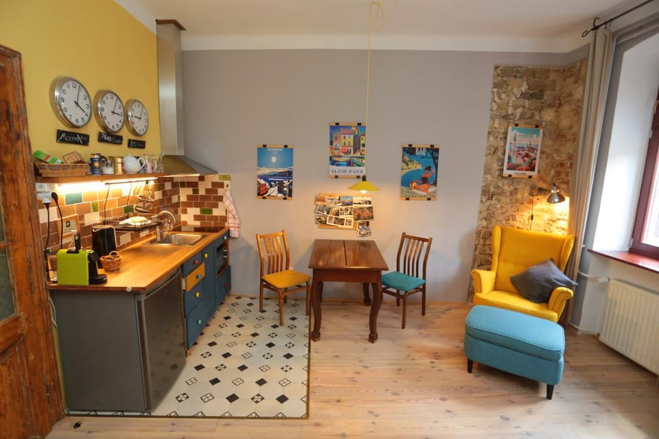 Living room, kitchen