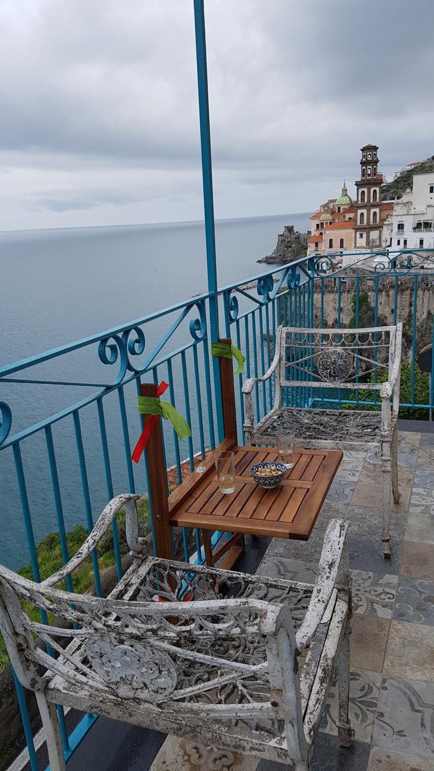 Patio, Bird's eye view, Winter, Balcony/Terrace, Balcony/Terrace, Decorative detail, On site, Landmark view, Sea view, Sea view, Sunset
