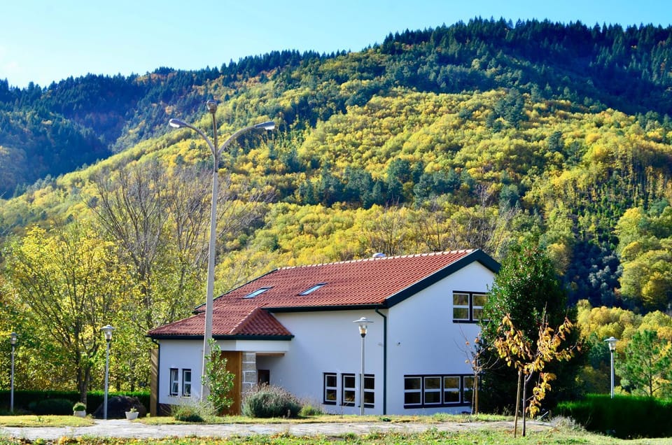 Property building, Garden, Balcony/Terrace, Autumn, Landmark view, Mountain view