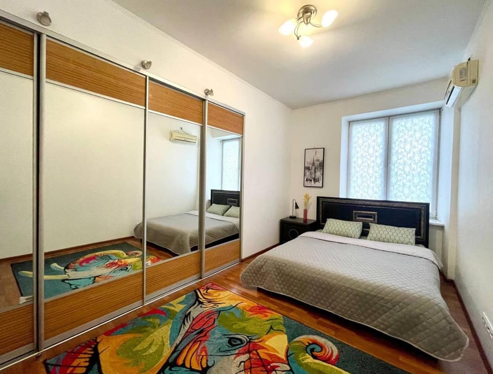 Bed, wardrobe, air conditioner