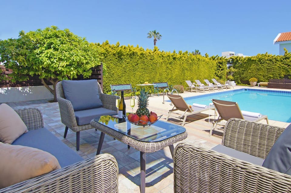 Patio, Seating area, Pool view, Swimming pool