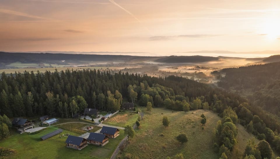 Bird's eye view, Mountain view, Sunset