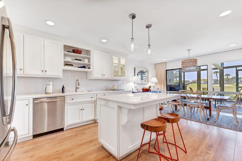 Garden, Golfcourse, Kitchen or kitchenette, Dining area, dishwasher, kitchen