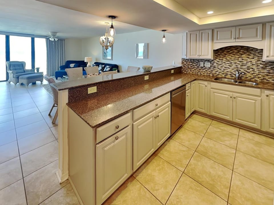Kitchen or kitchenette, Living room, Seating area, furniture, dryer