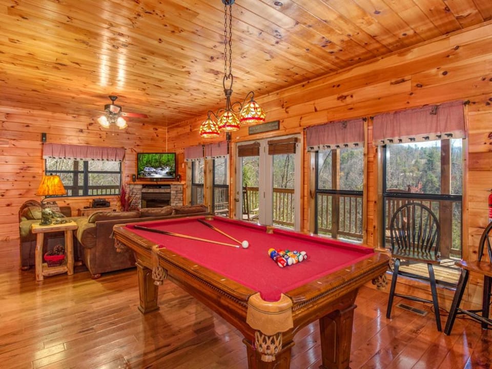 Billiard, Game Room, TV and multimedia, Living room, Seating area, Garden view, fireplace, furniture
