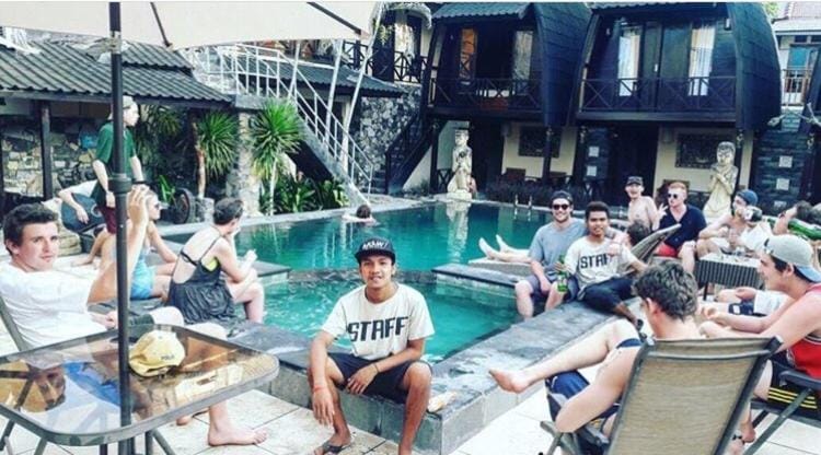 Staff, Activities, Pool view, group of guests, Family