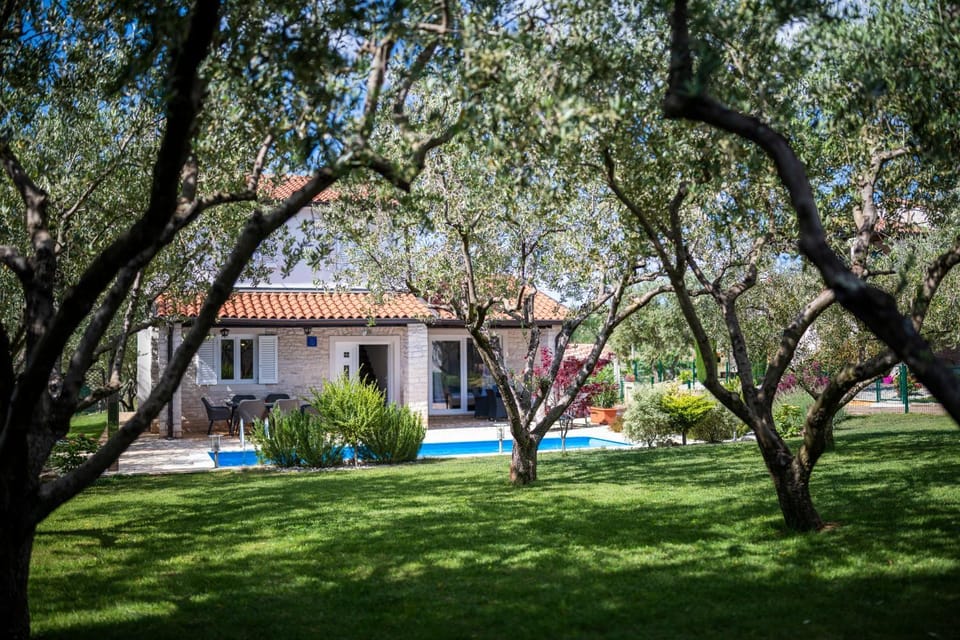 Property building, Spring, Natural landscape, Garden, Garden view, Pool view, Swimming pool