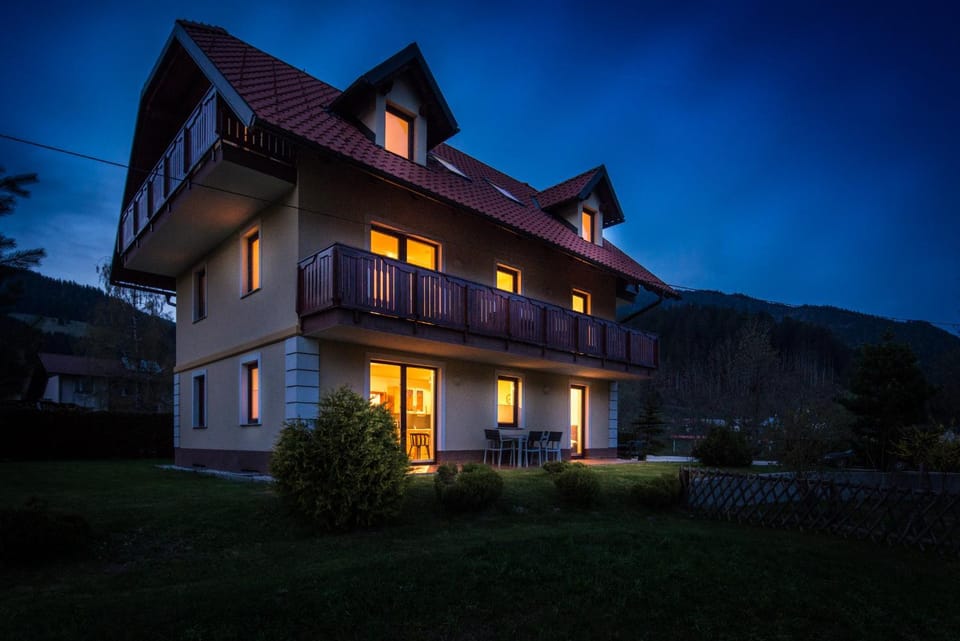 Property building, Night, Natural landscape, Mountain view