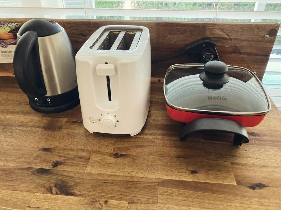 Kitchen or kitchenette, toaster