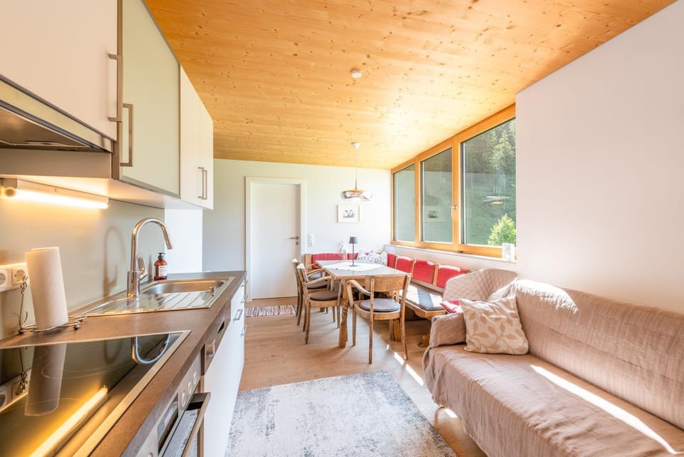 Kitchen or kitchenette, Living room, Seating area