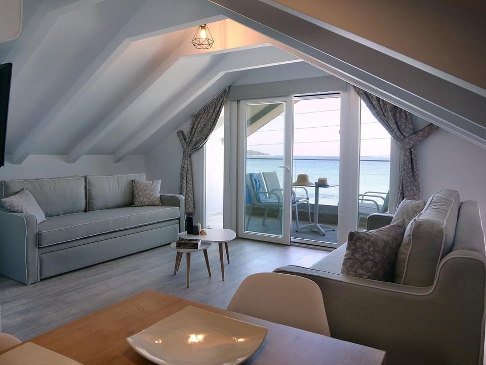 Living room, Seating area, Sea view