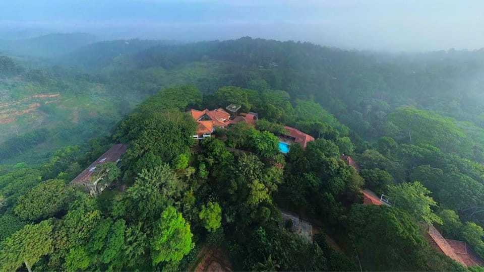 Property building, Natural landscape, Bird's eye view, Mountain view