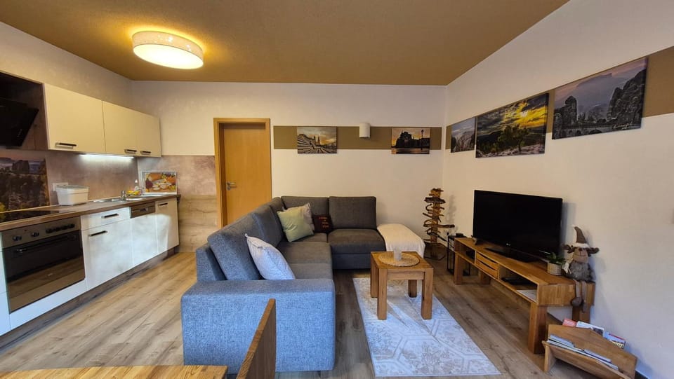 Living room, kitchen