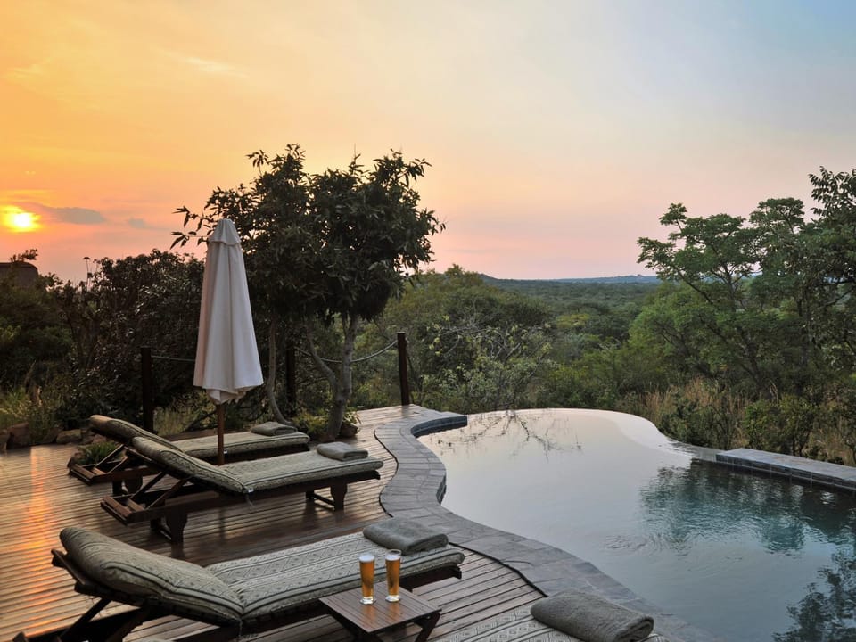 Swimming pool, Sunset