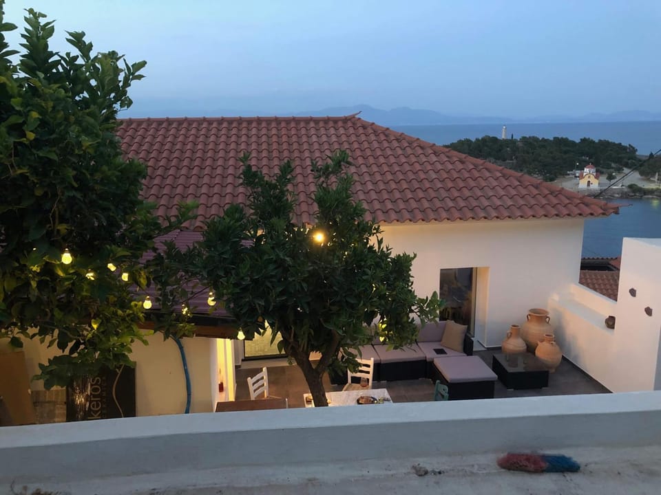Property building, Patio, Garden, Garden, Sea view