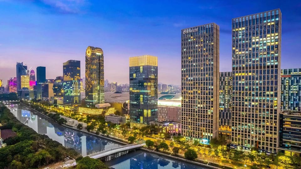 Property building, Nearby landmark, Night, City view