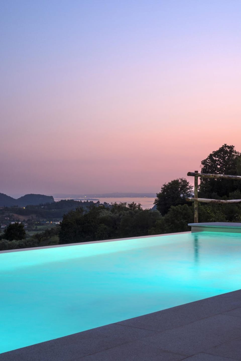 Natural landscape, Pool view, Swimming pool, Sunset