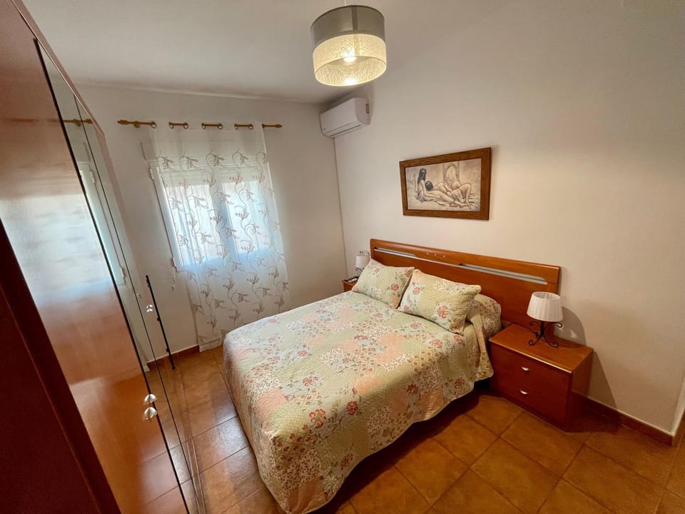 Bed, Bedroom, Text overlay, Family, air conditioner
