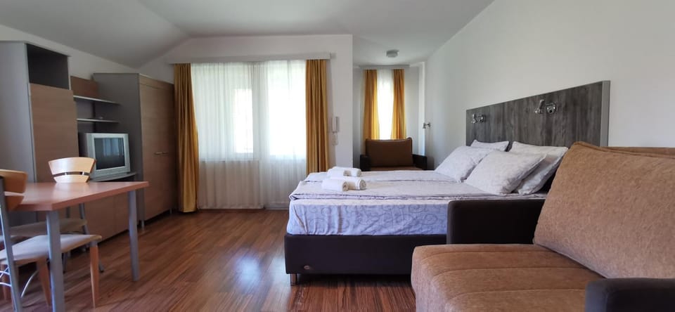 Bed, TV and multimedia, Dining area