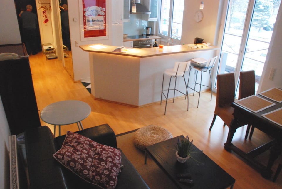 Kitchen or kitchenette, Living room, Dining area