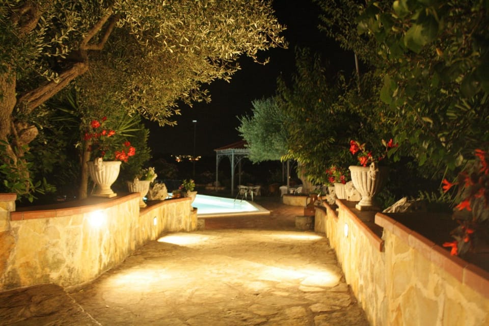 Night, Summer, On site, Swimming pool, Swimming pool