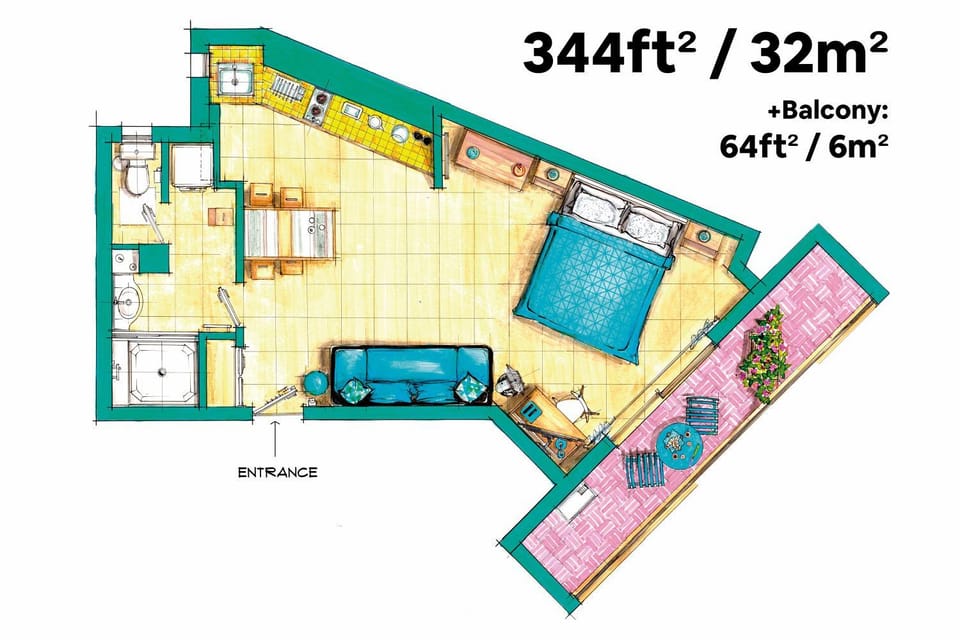 Photo of the whole room, Decorative detail, Floor plan