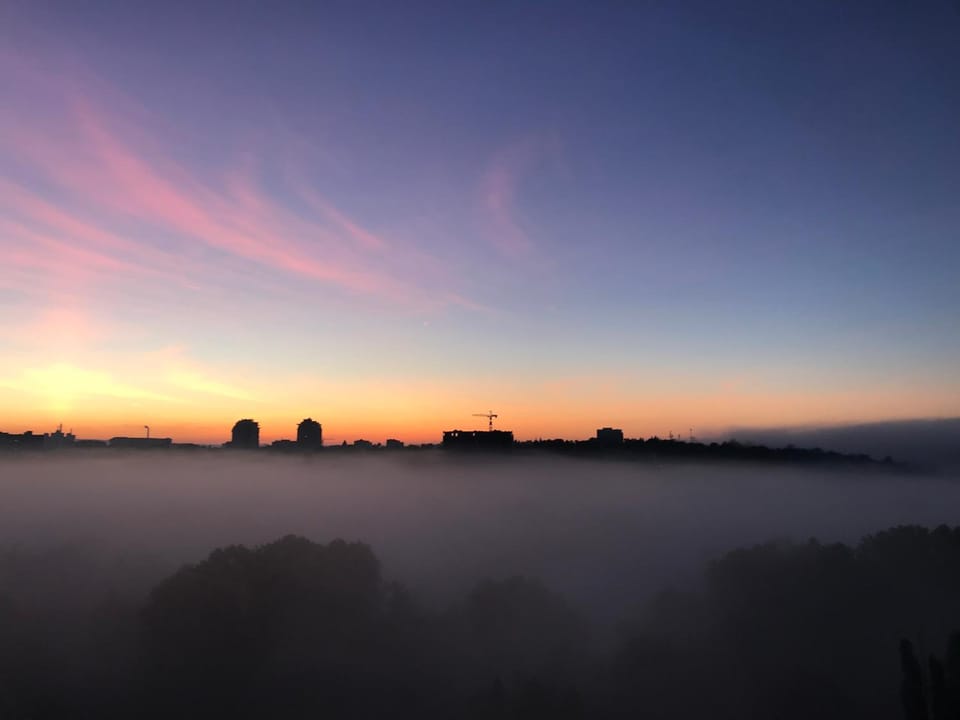 Natural landscape, Bird's eye view, City view, City view, Sunrise