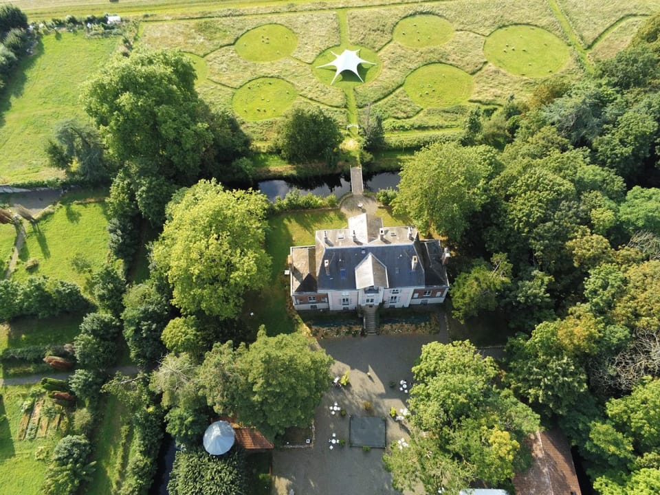 Property building, Natural landscape, Bird's eye view, Garden