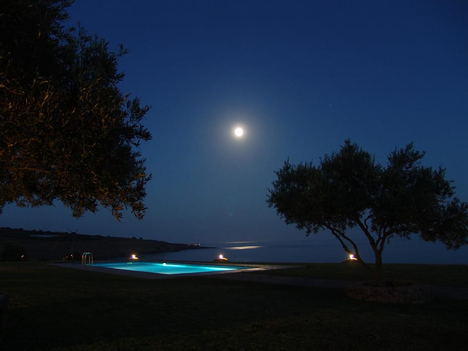 Night, Natural landscape, Swimming pool