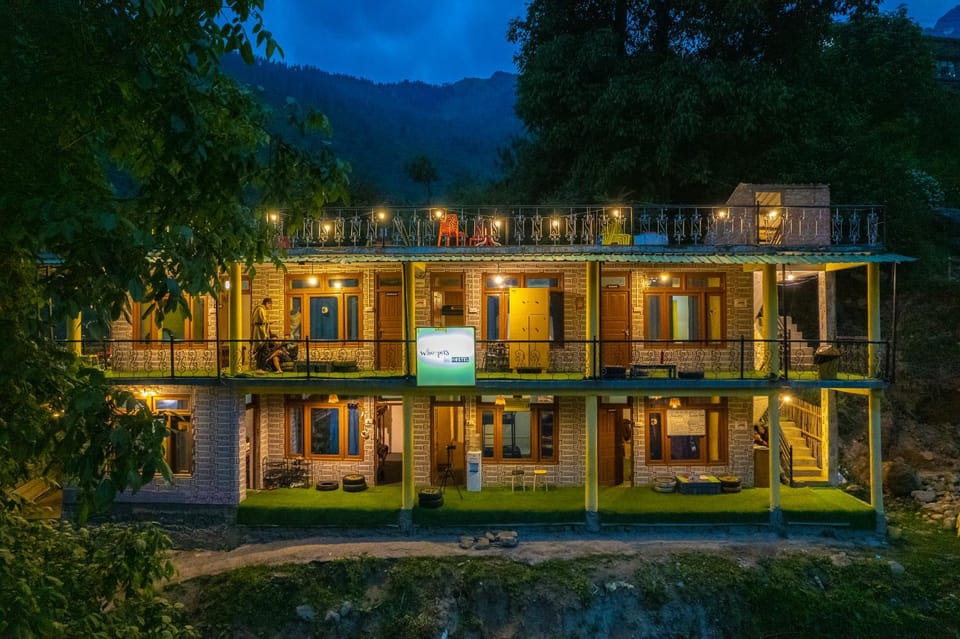 Property building, Night, Natural landscape, Mountain view