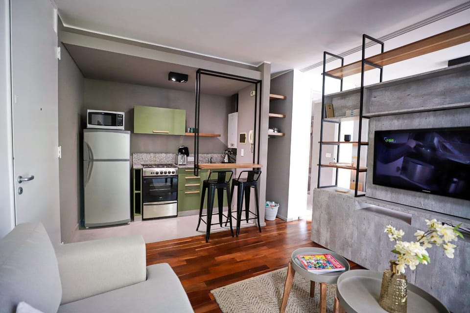 Kitchen or kitchenette, Living room, Dining area