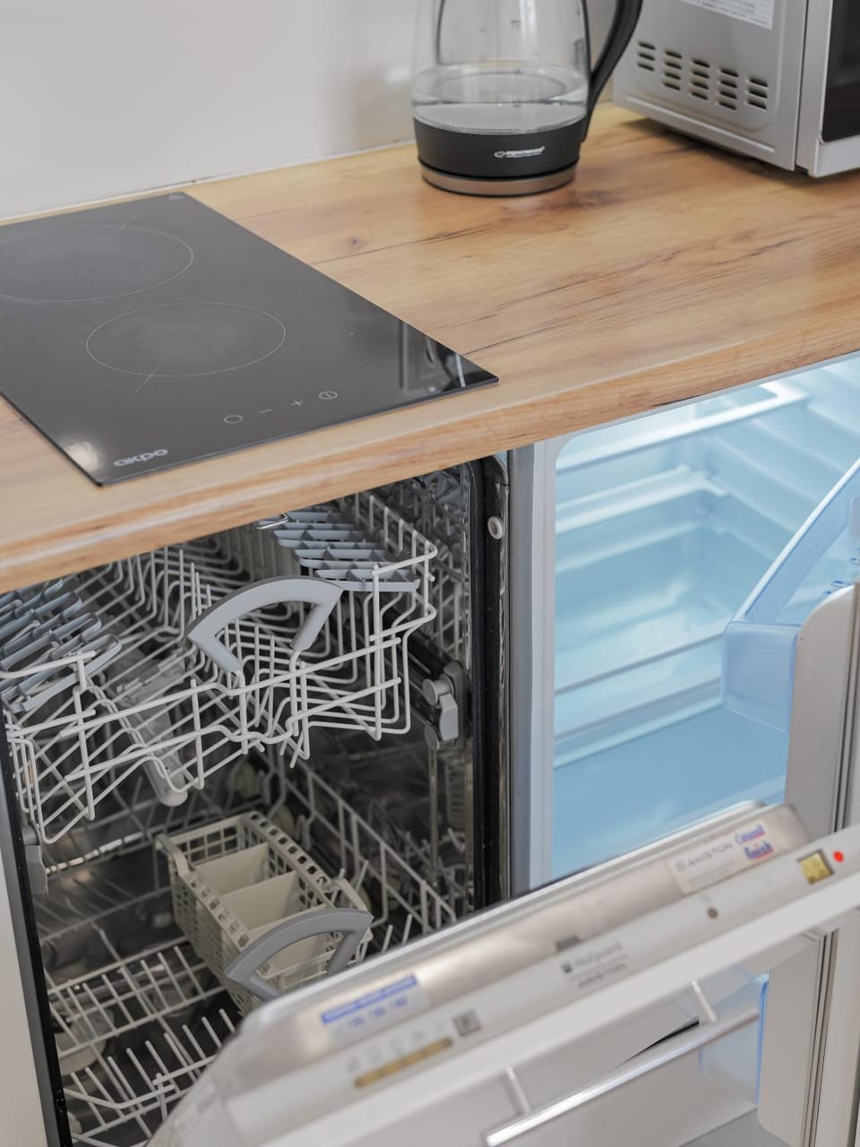 Kitchen or kitchenette, dishwasher