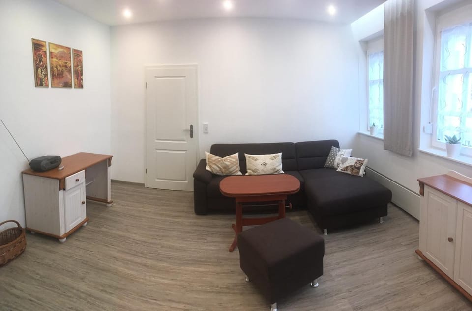 Bed, Living room, Seating area