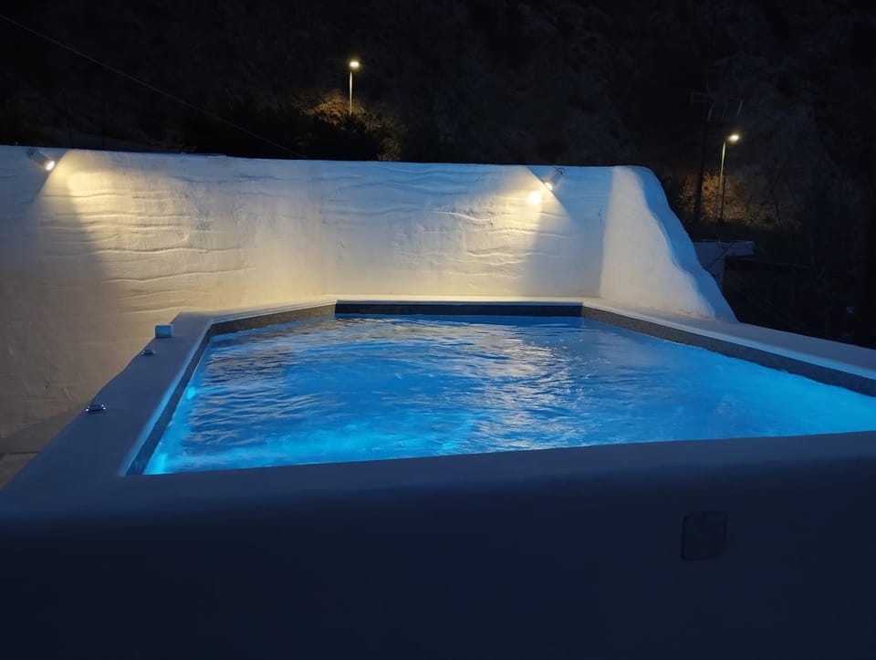 Night, Pool view, Swimming pool