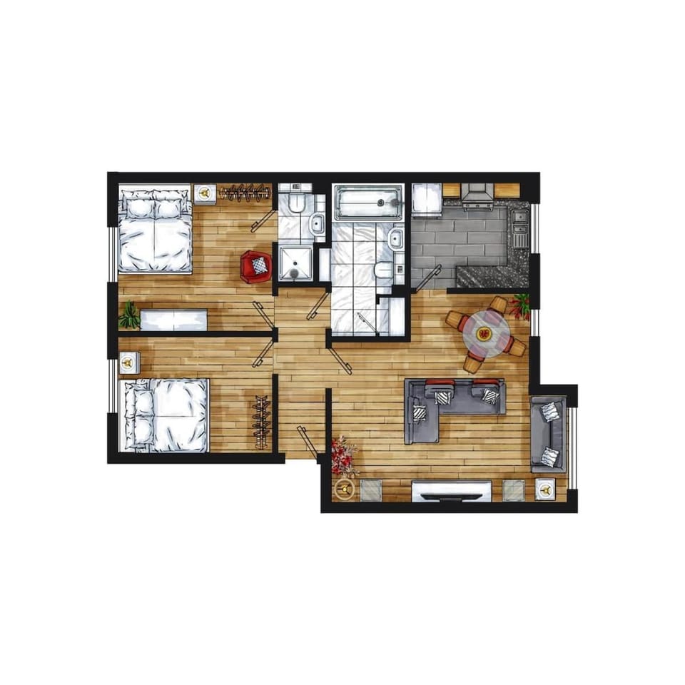 2 Bed Flat, Dedicated workspace, Parking, 4KTV Apartment in London