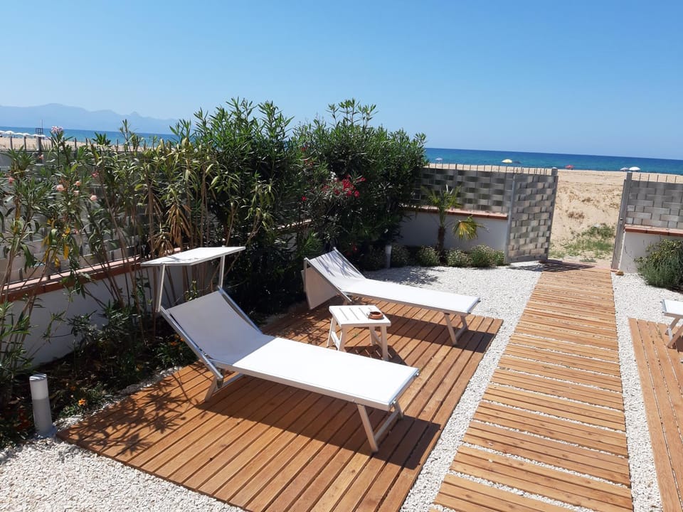 Beach, Sea view, sunbed