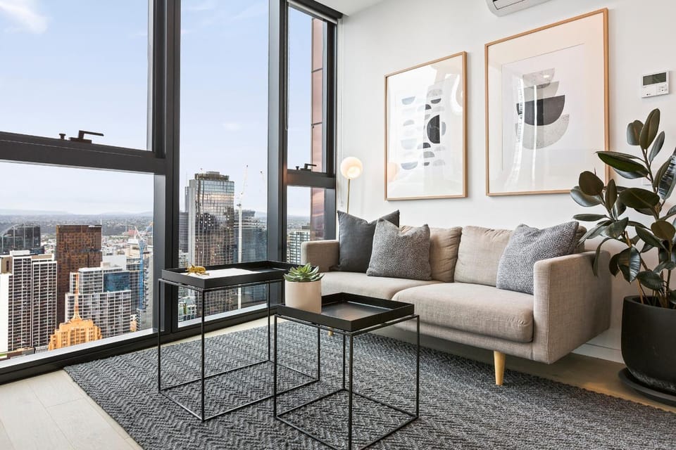 Living room, Seating area, City view