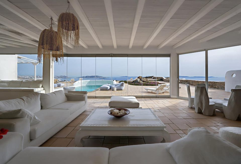 Living room, Seating area, Sea view, Swimming pool