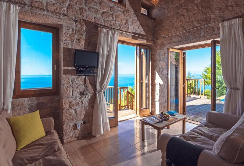 Living room, Seating area, Sea view