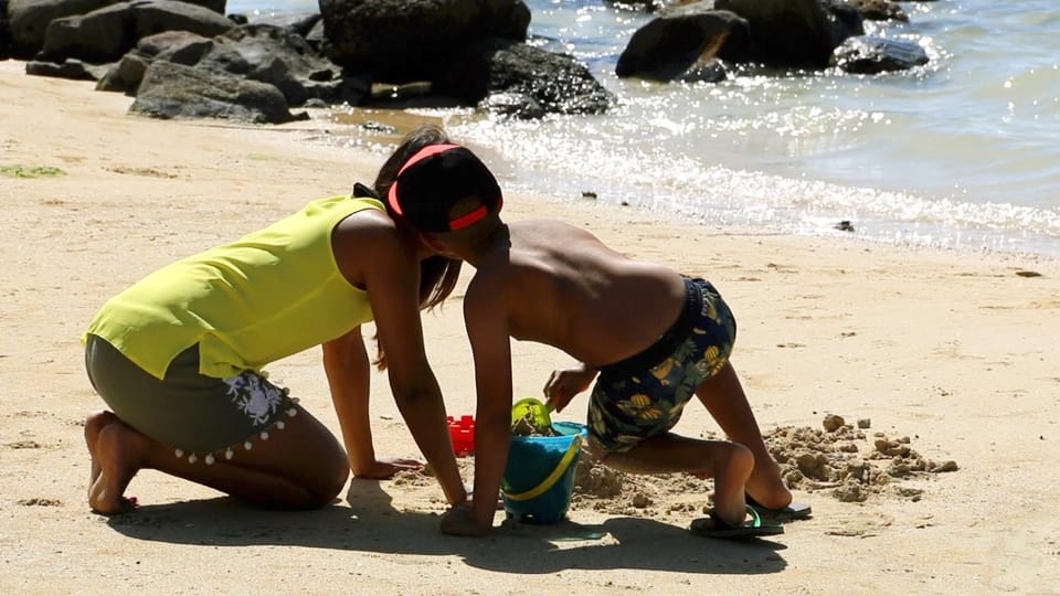 Beach, children