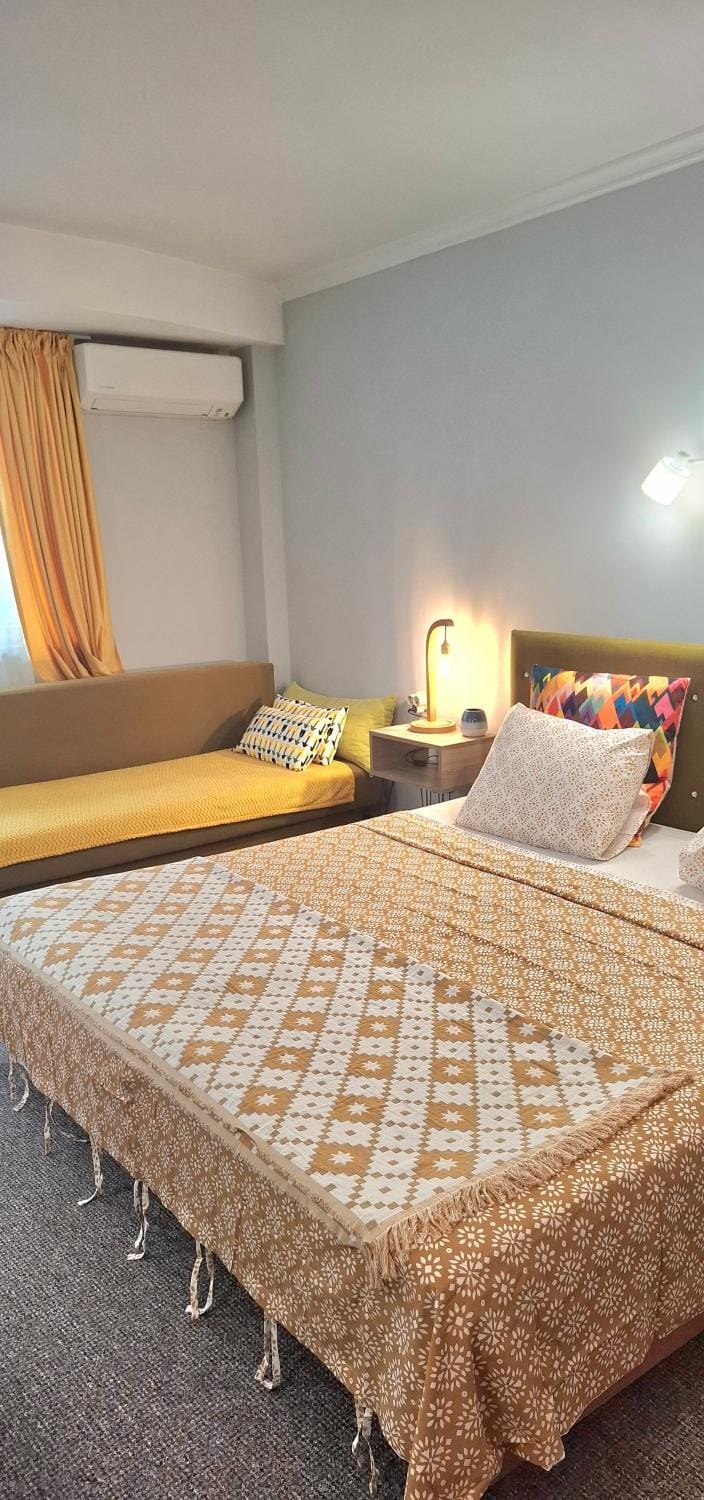 Bed, Decorative detail, Bedroom, air conditioner